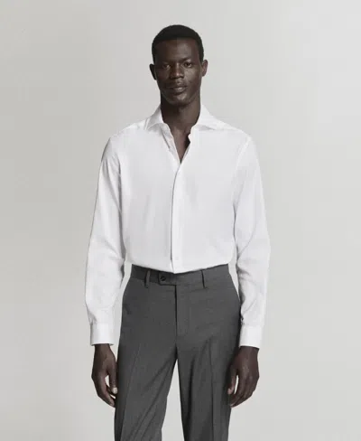 Mango Men's Cotton Slim-fit Dress Shirt In White