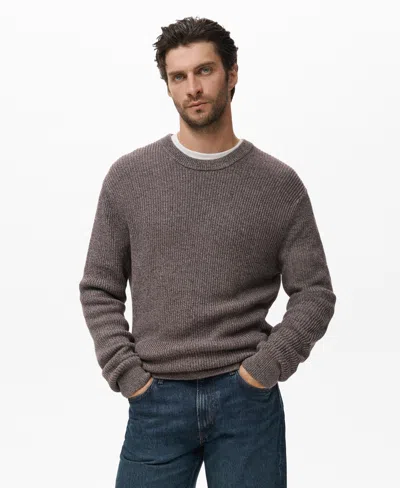 Mango Men's Cotton Specked Sweater In Burgundy