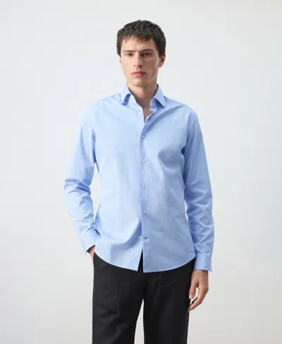 Mango Men's Cotton Striped Slim-fit Shirt In Blue
