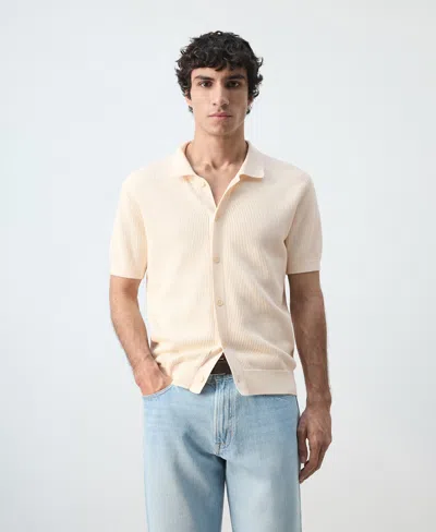 Mango Men's Cotton Structured Knit Buttons Polo Shirt In Multi