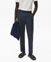 Mango Men's Cotton Tapered Crop Pants In Blue