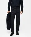 Mango Regular Fit Cotton Blend Dress Pants In Dark Navy