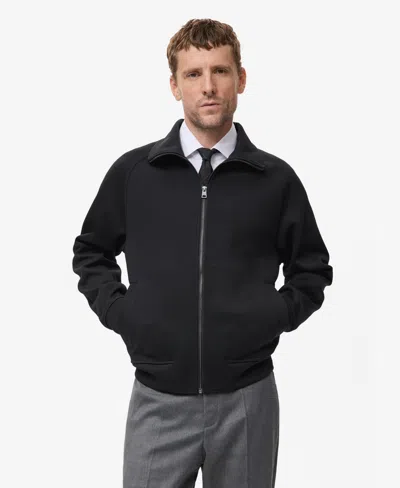 Mango Men's Cotton Zipper Sweatshirt In Black