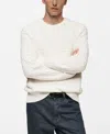 Mango Men's Crossed-knit Sweater In Off White