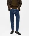 Mango Men's Slim-fit Dark Wash Tapered Jeans In Dark Blue