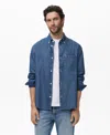 Mango Cotton Denim Button-down Shirt In Blue