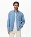 Mango Men's Denim Pocket Overshirt In Blue