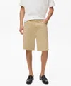Mango Relaxed Fit Denim Bermuda Shorts In Neutral