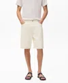 Mango Relaxed Fit Denim Bermuda Shorts In White