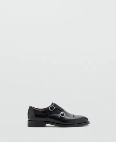 Mango Men's Double Buckle Leather Shoes In Black