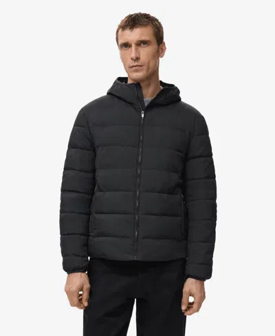 Mango Men's Down And Feather Filling Quilted Jacket In Black