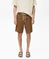 Mango Men's Drawstring Linen Bermuda Shorts In Brown