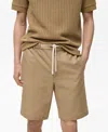 Mango Men's Drawstring Linen Bermuda Shorts In Brown