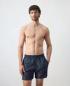Mango Men's Drawstring Printed Swimsuit In Blue