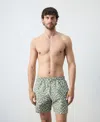 Mango Men's Drawstring Printed Swimsuit In Green