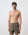 Mango Printed Swimsuit With Drawstring In Brown
