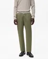 Mango Slim Fit Drawstring Pants In Green