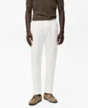 Mango Slim Fit Drawstring Pants In White