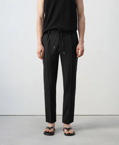 Mango Men's Drawstring Slim-fit Pants In Black