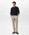 Mango Dublino Slim Fit Flat Front Stretch Stretch Chinos In Black