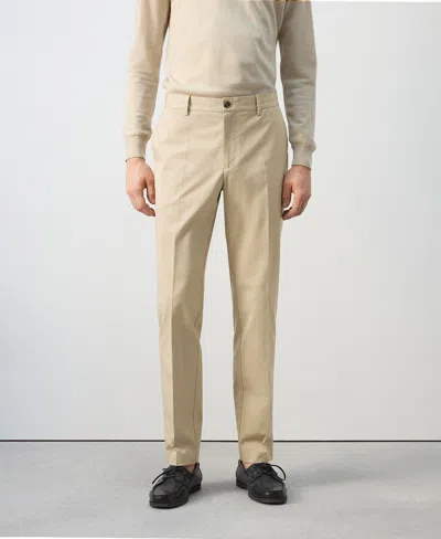 Mango Dublino Slim-fit Chino Trousers Beige In Green