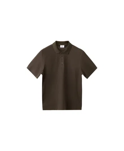 Mango Men's Essentials Slim-fit Pique Cotton-blend Polo Shirt In Brown