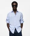 Mango Regular Fit Cotton Button-up Shirt In Sky Blue