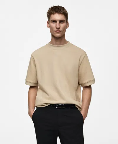 Mango Men's Regular Fit Cotton T-shirt In Beige