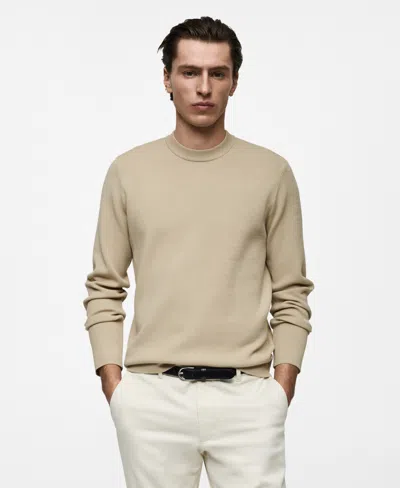 Mango Men's Regular-fit Knit Sweater In Beige