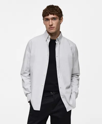 Mango Men's Regular-fit Oxford Shirt In Gray