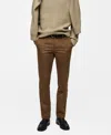 Mango Regular Fit Cotton Pants In Brown