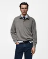 Mango Polo Sweatshirt In Charcoal