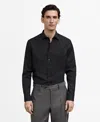 Mango Men's Slim-fit Cotton Poplin Dress Shirt In Black