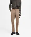 Mango Milan Slim Fit Suit Pants In Beige