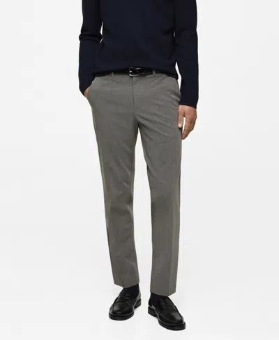 Mango Men's Slim-fit Stretch Pants In Medium Heather Gray