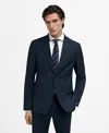 Mango Slim Fit Virgin Wool Suit Blazer In Dark Navy