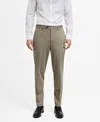 Mango Slim Fit Pleated Suit Pants In Beige