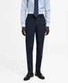 Mango Slim Fit Virgin Wool Suit Pants In Dark Navy