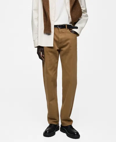 Mango Men's Straight-fit Jeans In Medium Brown