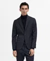 Mango Slim Fit Sport Coat In Dark Navy