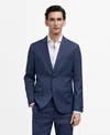 Mango Slim Fit Virgin Wool Suit Blazer In Ink Blue