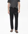 Mango Slim Fit Linen Pants In Black