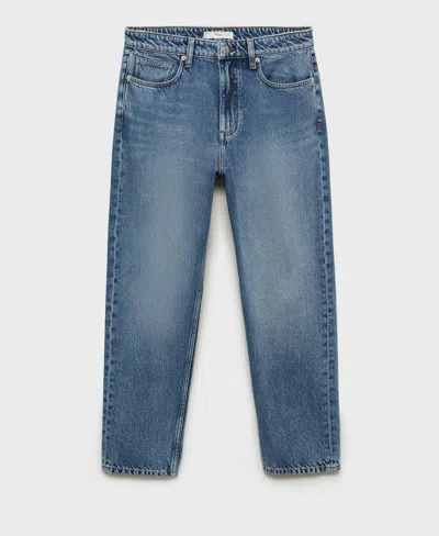 Mango Men's Eu Tapered-fit Crop Jeans In Medium Blue