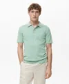 Mango Men's Fine-knit Cotton Polo Shirt In Blue