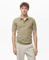 Mango Men's Fine-knit Cotton Polo Shirt In Green