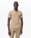 Mango Slim Fit Polo In Brown