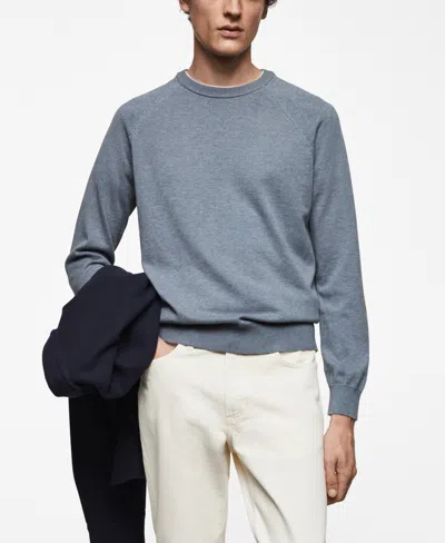 Mango Men's Fine-knit Cotton Sweater In China Blue