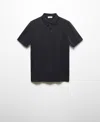 MANGO MEN'S FINE-KNIT POLO SHIRT