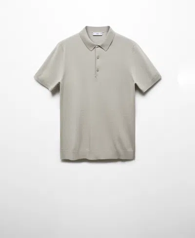 Mango Men's Fine-knit Polo Shirt In Metallic