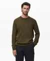 Mango Men's Fine-knit Sweater In Green